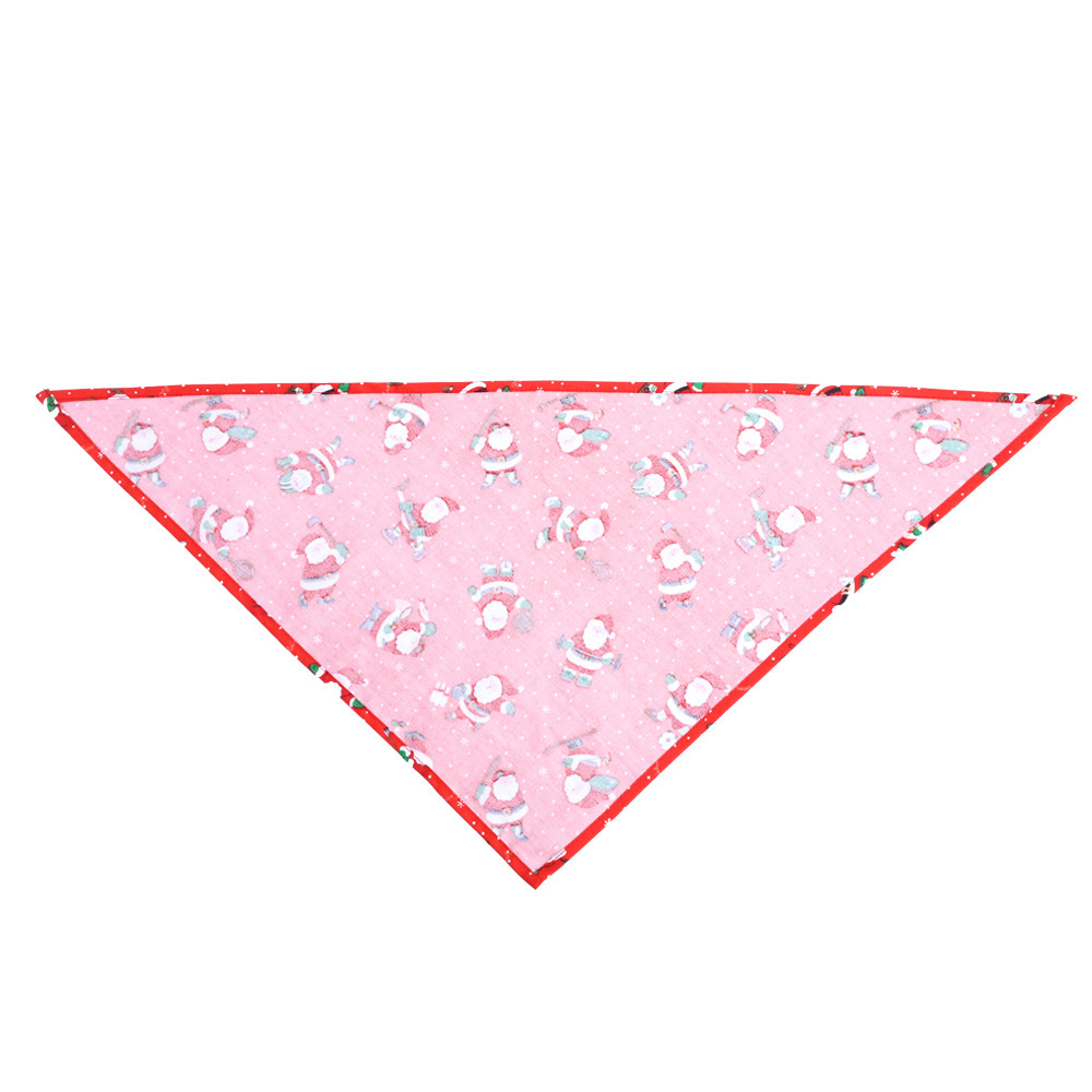 Amazon Hot Selling Christmas Pet's Saliva Towel Dog Triangle Cotton Printed Cat Scarf Scarf Scarf