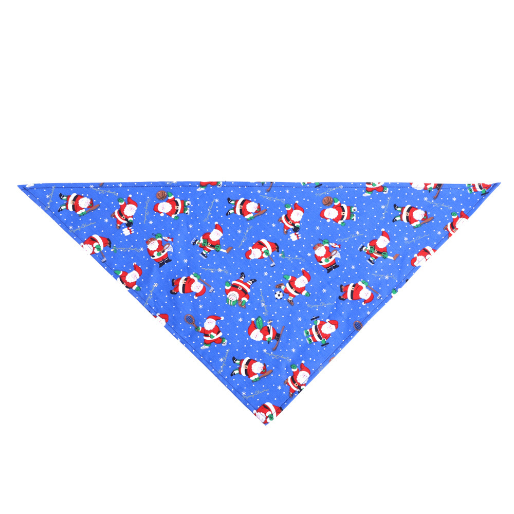 Amazon Hot Selling Christmas Pet's Saliva Towel Dog Triangle Cotton Printed Cat Scarf Scarf Scarf
