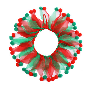 Cross-Border Amazon Christmas Pet's Saliva Towel Cotton Triangular Binder Dog Scarf Cat Scarf Ornament