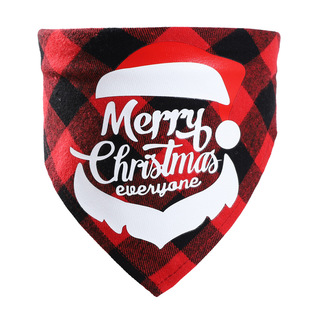 Cross-Border Amazon Christmas Pet's Saliva Towel Cotton Triangular Binder Dog Scarf Cat Scarf Ornament