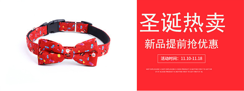 Cross-Border Amazon Christmas Pet's Saliva Towel Cotton Triangular Binder Dog Scarf Cat Scarf Ornament