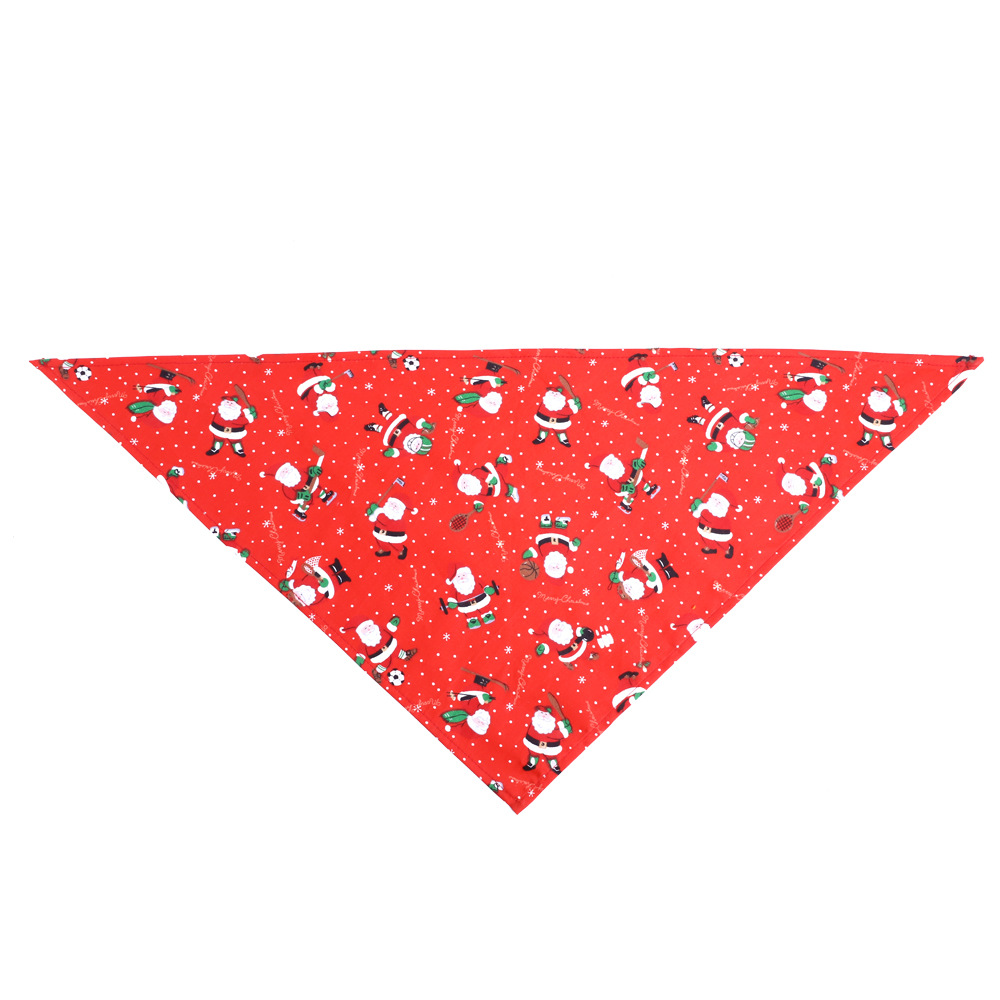 Cross-Border Amazon Christmas Pet's Saliva Towel Cotton Triangular Binder Dog Scarf Cat Scarf Ornament