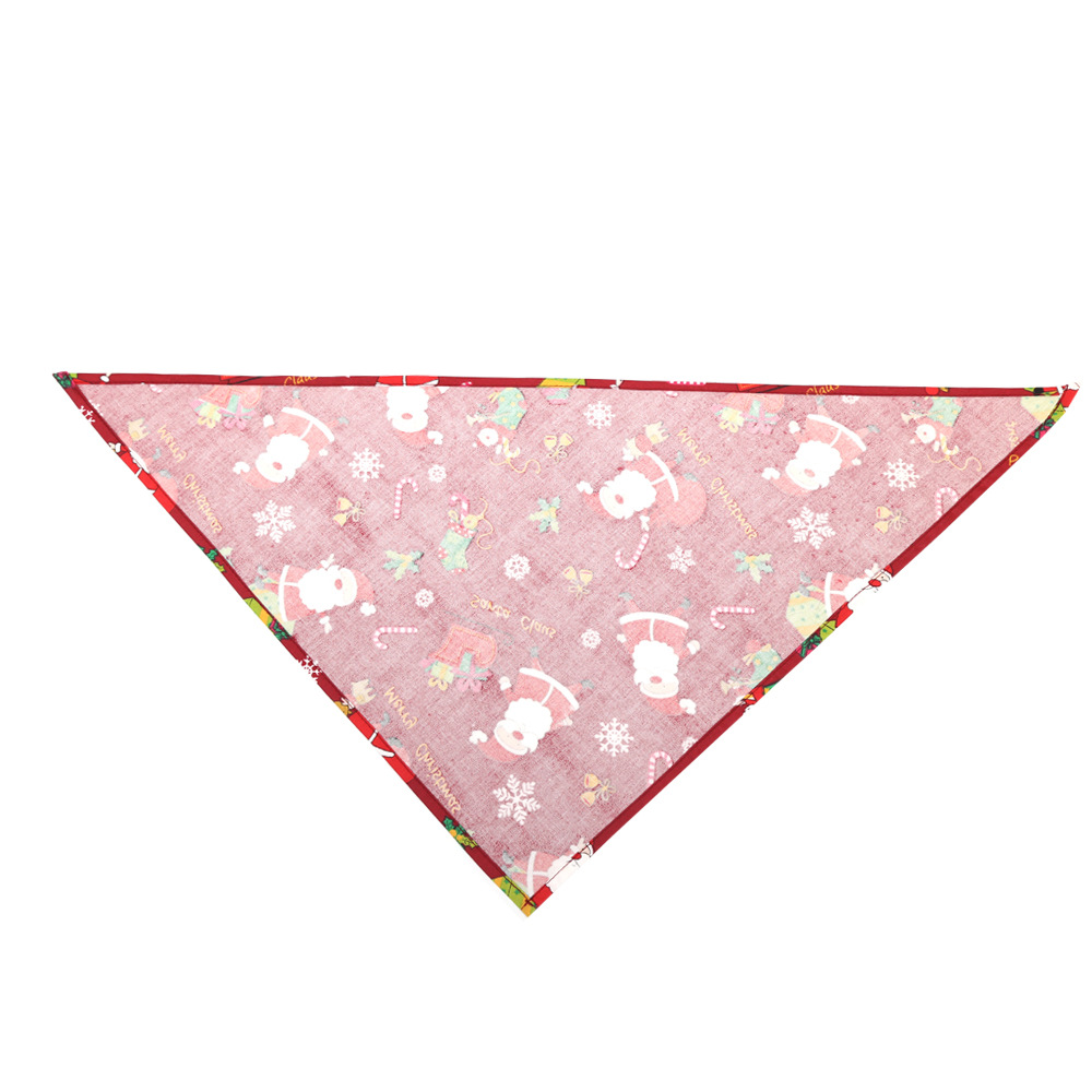 Cross-Border Amazon Christmas Pet's Saliva Towel Cotton Triangular Binder Dog Scarf Cat Scarf Ornament