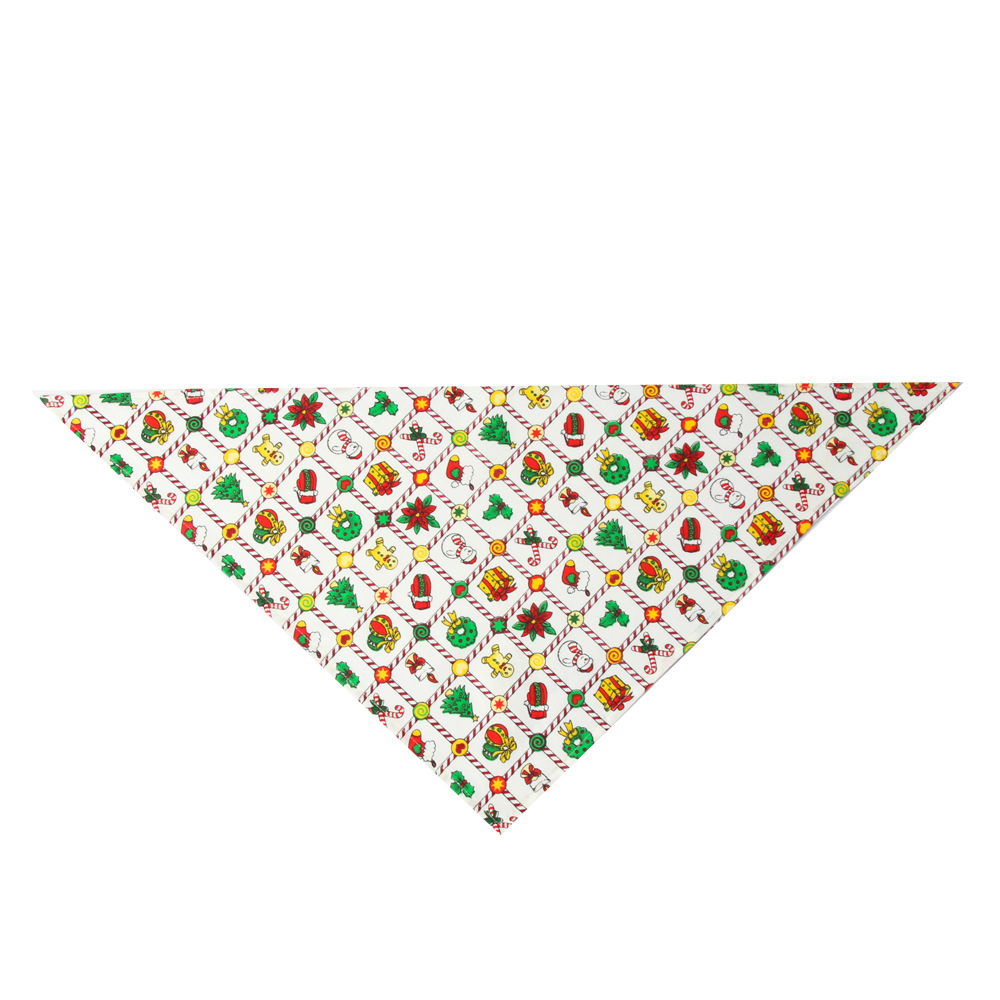 Cross-Border Amazon Christmas Pet's Saliva Towel Cotton Triangular Binder Dog Scarf Cat Scarf Ornament
