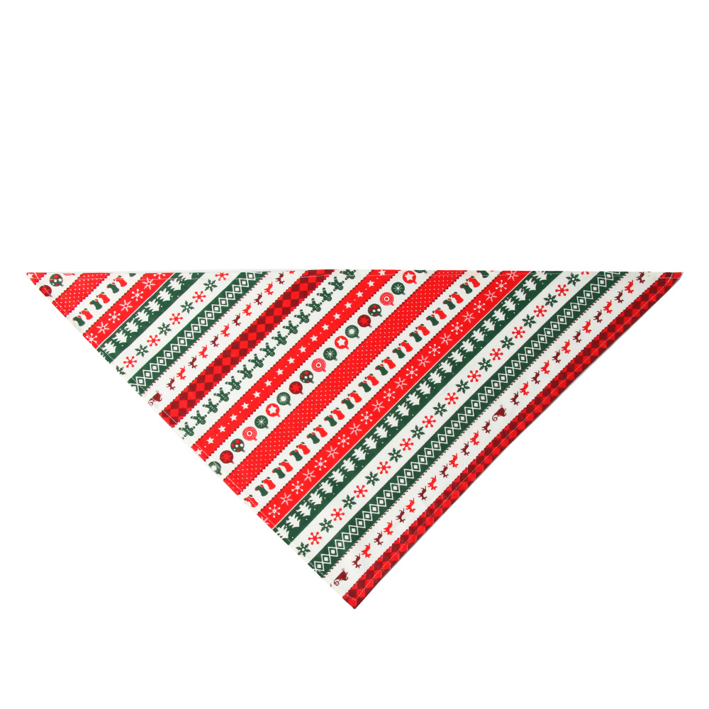 Cross-Border Amazon Christmas Pet's Saliva Towel Cotton Triangular Binder Dog Scarf Cat Scarf Ornament