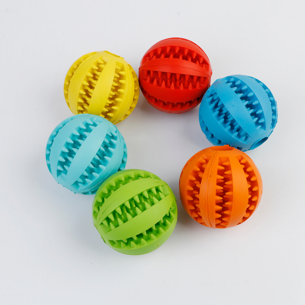 Dog Toys Bite-Resistant Ball Cat Rubber round Toy Food Dropping Ball Teether Ball Amazon Pet Supplies Factory