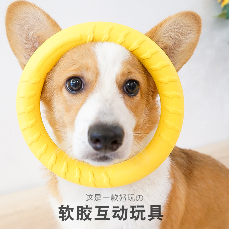 One Piece Dropshipping Pet Dog EVA Training Frisbee Dog Training Pull Ring Bite-Resistant Molar Pet Ball Floating Water Toy
