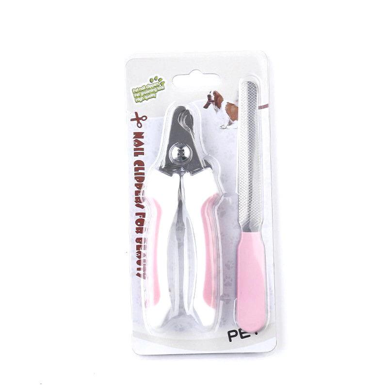 Factory Direct Sales Pet Nail Clipper Set File Two-Piece Set Cat and Dog Universal Stainless Steel Cat and Dog Nail Scissors
