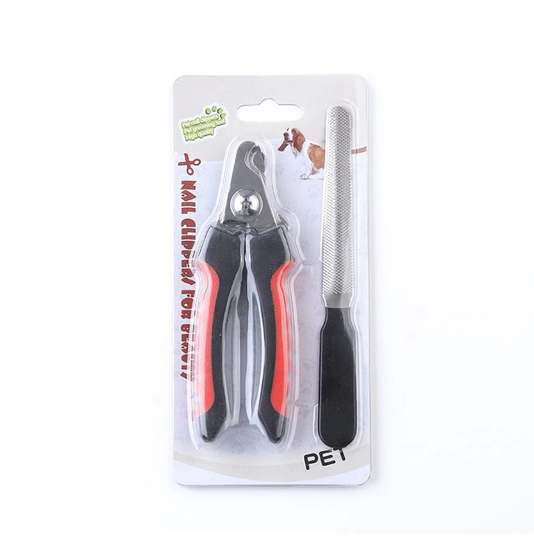 Factory Direct Sales Pet Nail Clipper Set File Two-Piece Set Cat and Dog Universal Stainless Steel Cat and Dog Nail Scissors
