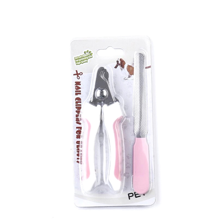 Factory Direct Sales Pet Nail Clipper Set File Two-Piece Set Cat and Dog Universal Stainless Steel Cat and Dog Nail Scissors