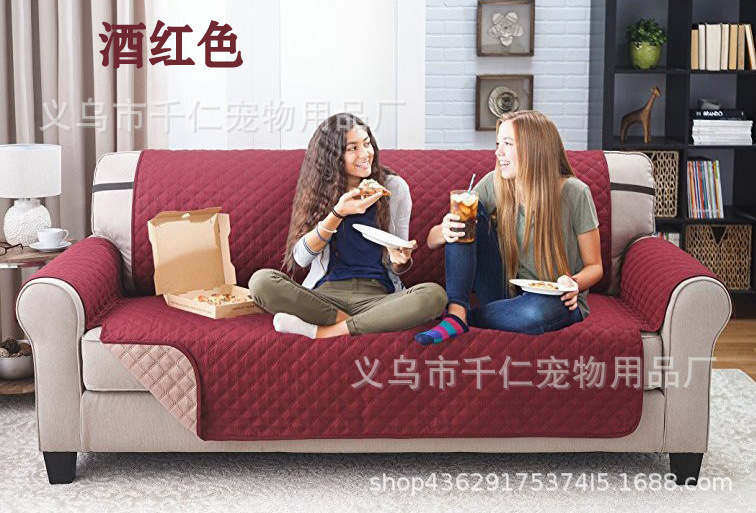 Amazon Hot Solid Color Pet Sofa Cushion Sofa Dog Bed Embossed Sofa Cushion Sofa Protective Pad