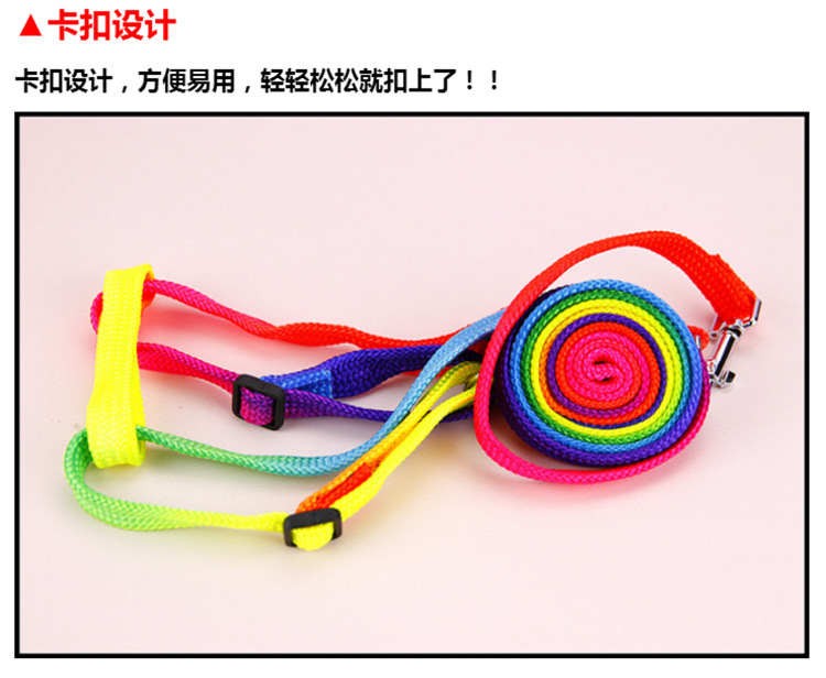 T Pet Supplies Wholesale Colorful Nylon Chest and Back Cover Hand Holding Rope Teddy Dog Leash Cat Nylon Tow Rope Hand Holding Rope T Pet Supplies Wholesale Colorful Nylon Chest and Back Cover Hand Holding Rope Teddy Dog Leash Cat Nylon Tow Rope Hand Holding Rope