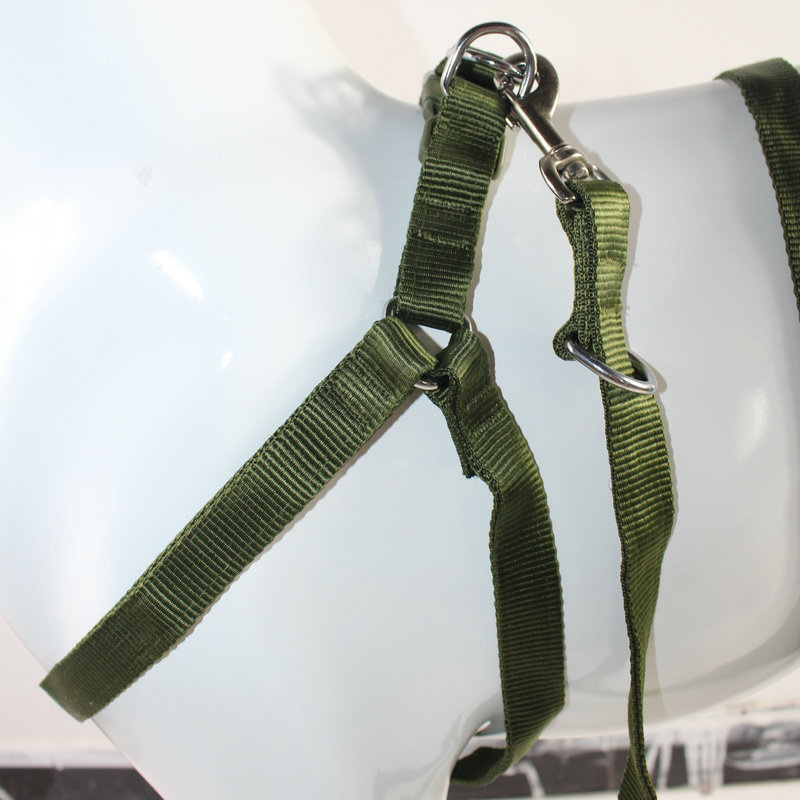 Wholesale Double-Layer Army Green Chest and Back Pet Supplies Pet Collar Traction Belt Retractable Reflective Dog Traction