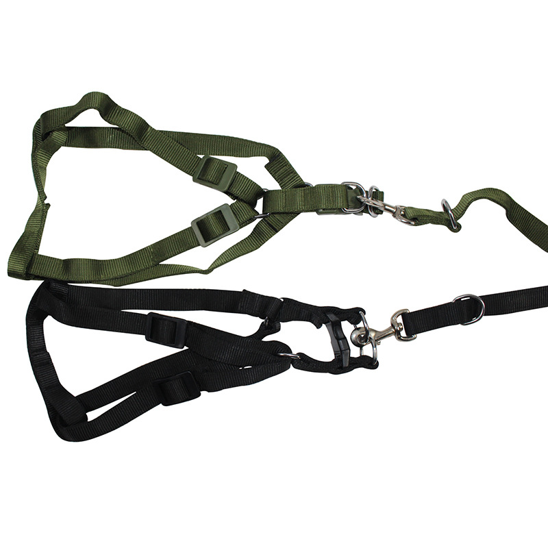 Wholesale Double-Layer Army Green Chest and Back Pet Supplies Pet Collar Traction Belt Retractable Reflective Dog Traction