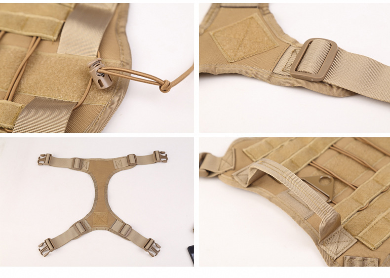 Tactical Dog Clothes Pet Vest Big Dog Clothes Clothes Outdoor Camouflage Dog Vest Nylon Waterproof Chest Back Training Vest K9