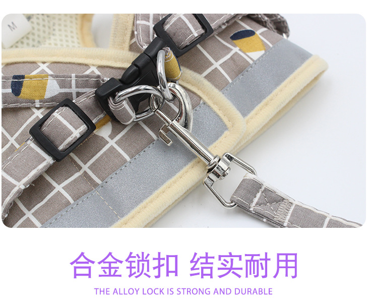 Pet Leash Vest-Style Dog Breast Strap Small and Medium-Sized Dogs Leash Cat Chest Back Currently Available Wholesale