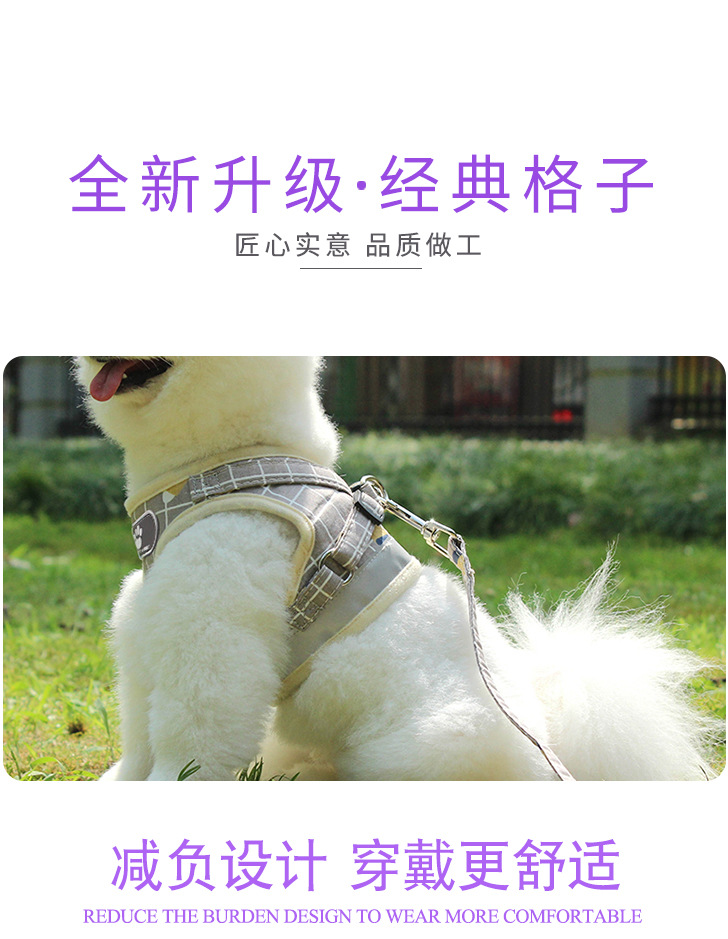 Pet Leash Vest-Style Dog Breast Strap Small and Medium-Sized Dogs Leash Cat Chest Back Currently Available Wholesale