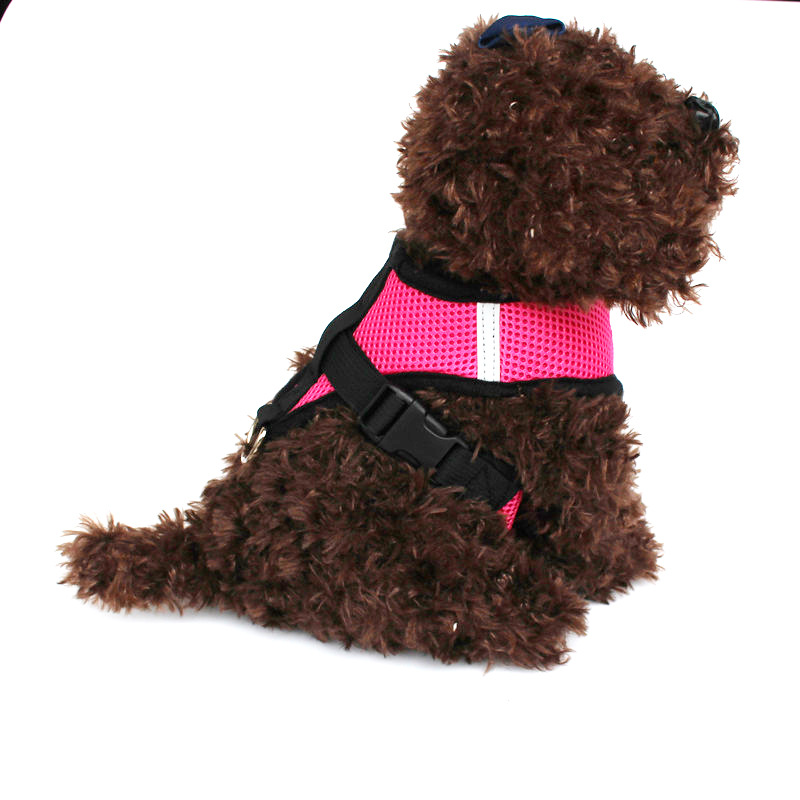 Pet Harness Dogs and Cats Mesh Chest and Back Dog Leash Cat Pulling Rope I-Shaped Vest for Leash Set