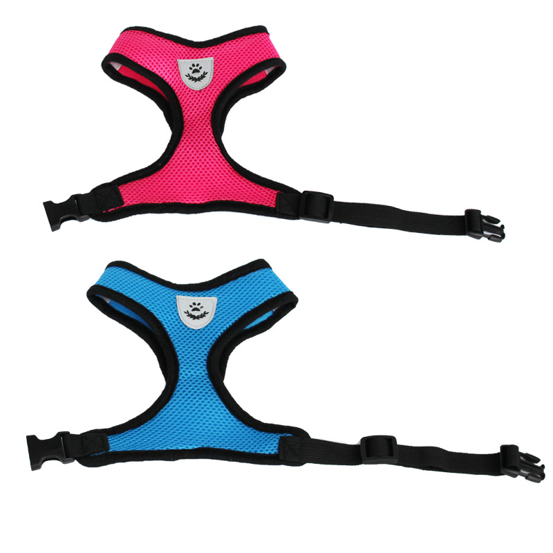 Pet Harness Dogs and Cats Mesh Chest and Back Dog Leash Cat Pulling Rope I-Shaped Vest for Leash Set