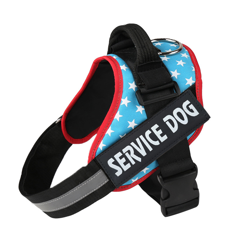 Service Dog Pet Supplies Explosion-Proof Medium Large Dog Chest Back Dog Supplies Traction Rope Factory Direct Sales