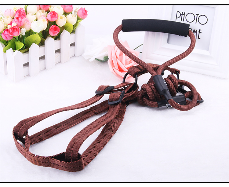 Manufacturer direct selling pet chest back - band traction rope nylon handle round rope climbing chest back cover