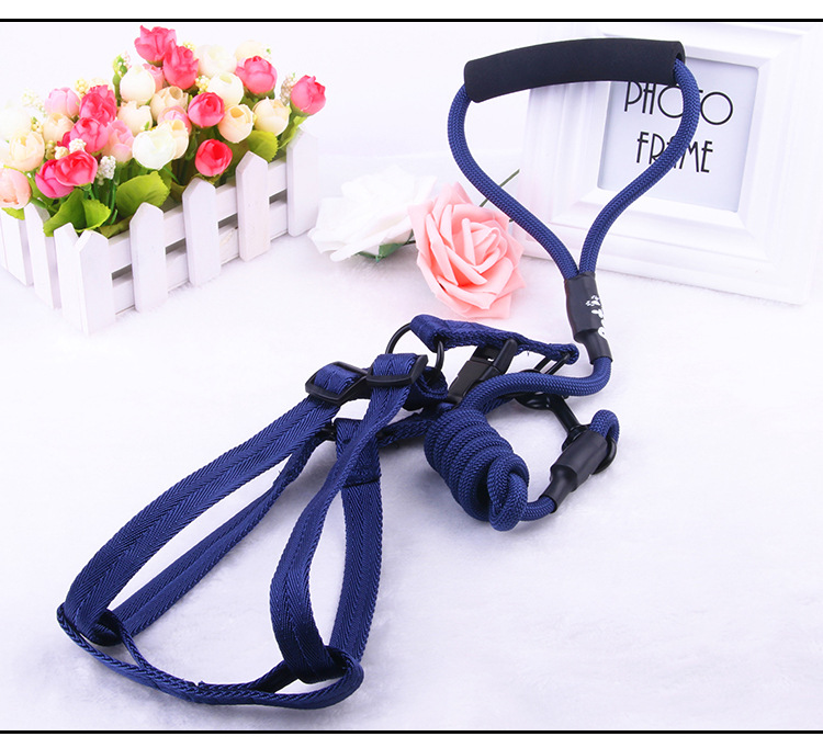 Manufacturer direct selling pet chest back - band traction rope nylon handle round rope climbing chest back cover