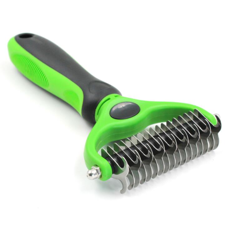 Dematting comb a pet grooming comb with a large, double-knotted comb Dematting comb a pet grooming comb with a large, double-knotted comb