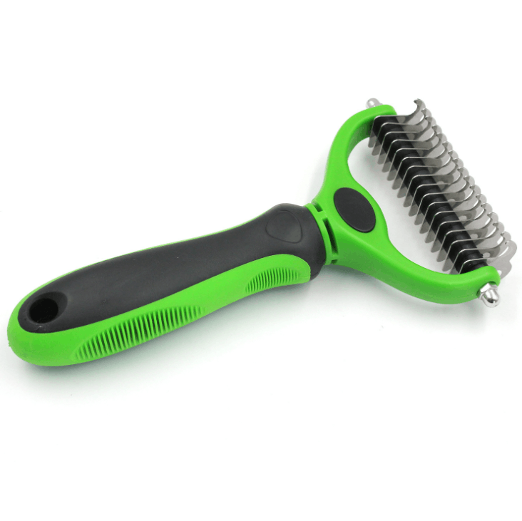 Dematting comb a pet grooming comb with a large, double-knotted comb Dematting comb a pet grooming comb with a large, double-knotted comb