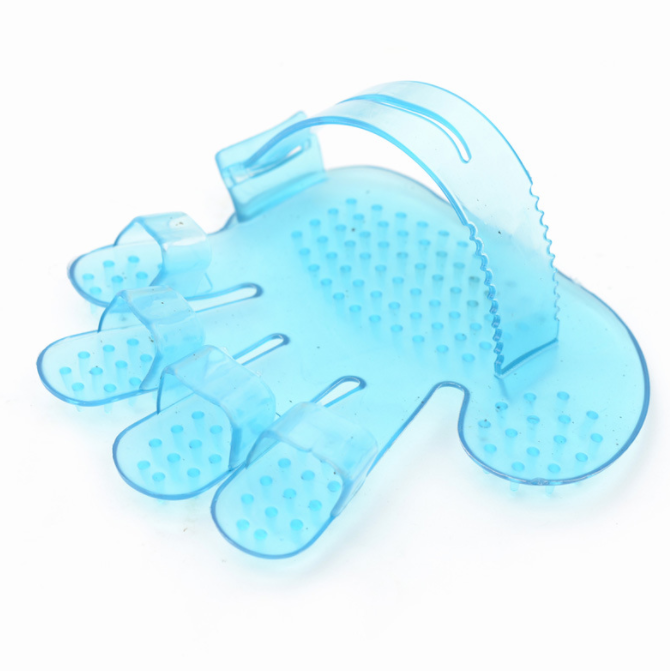 Transparent Five-Finger Bath Brush Rub Massage Brush Pet Gloves