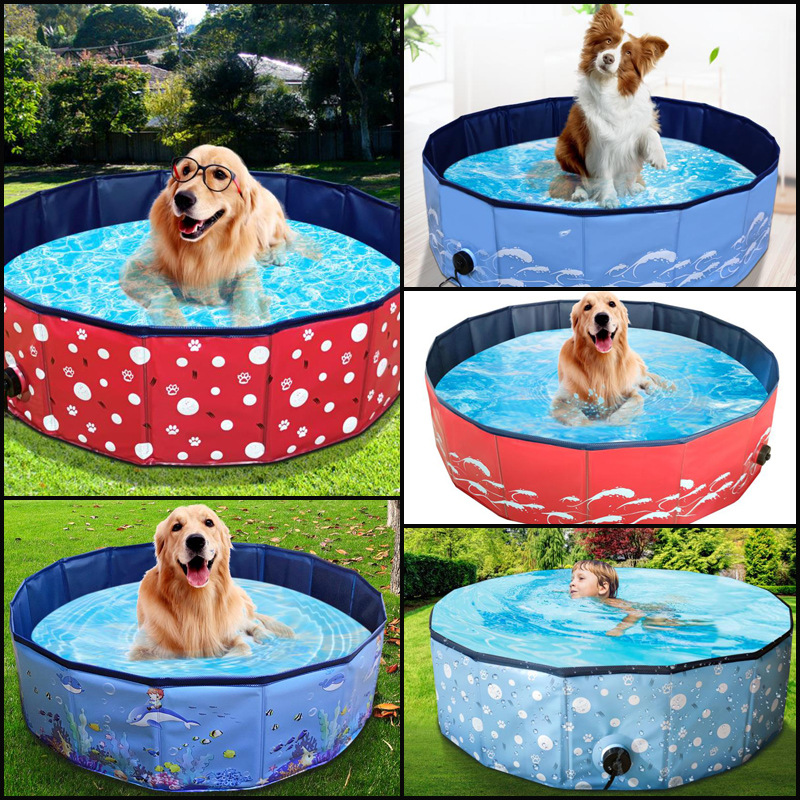 PVC Pet Pool Foldable Dog Bathtub Outdoor Portable Swimming Bath Cat Dog Cleaning Supplies