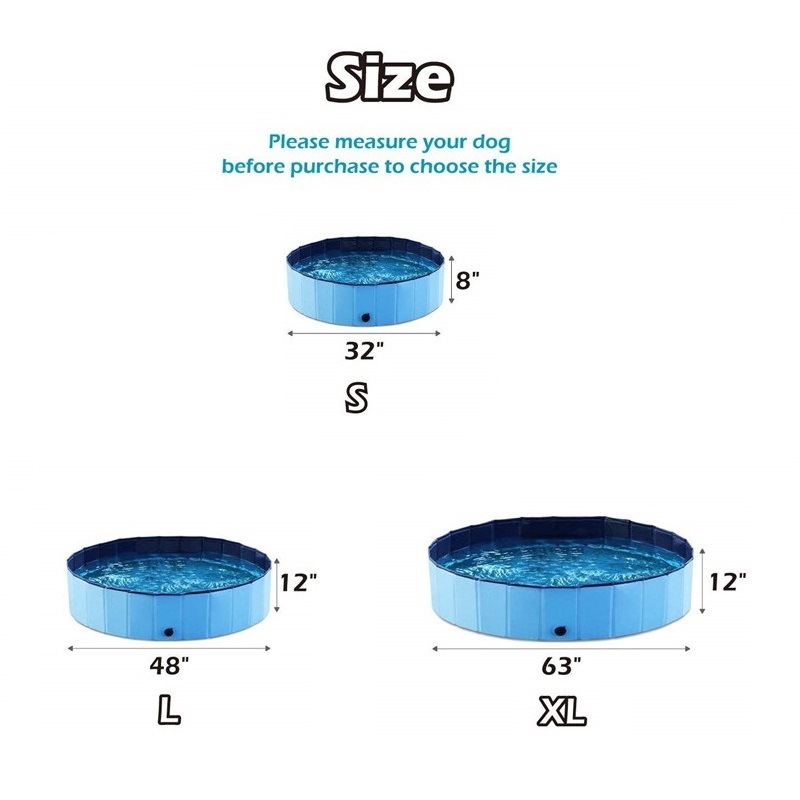 PVC Pet Pool Foldable Dog Bathtub Outdoor Portable Swimming Bath Cat Dog Cleaning Supplies
