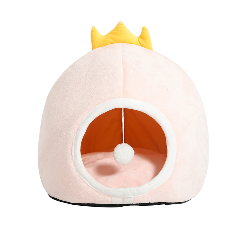 Winter Pet Cathouse Doghouse Plush Cartoon Kennel Warm Stain-Resistant Semi-Closed Pet Nest Pet Supplies Winter Pet Cathouse Doghouse Plush Cartoon Kennel Warm Stain-Resistant Semi-Closed Pet Nest Pet Supplies