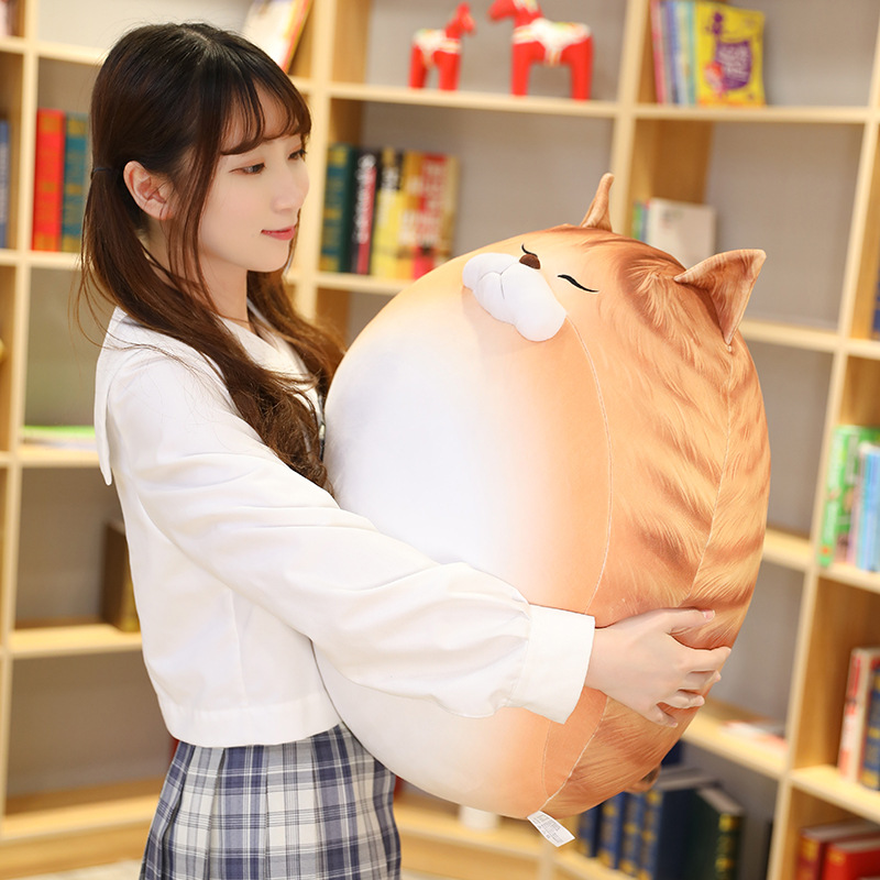 Japanese Cute Pet Cat Egg Cat Doll Plush Toy Bed Sleeping Super Soft Big Pillow Doll