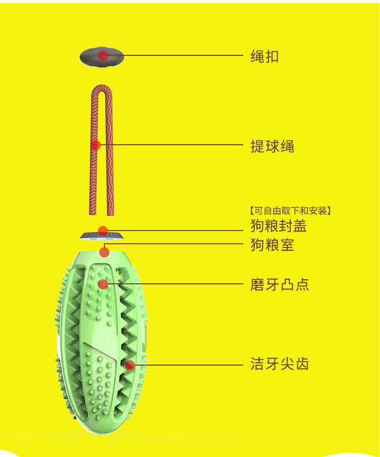 Amazon 's new TPR dog tooth cleaning toothbrush decompresses the elastic rubber grinding ball, which can resist the bite and leak Amazon 's new TPR dog tooth cleaning toothbrush decompresses the elastic rubber grinding ball, which can resist the bite and leak