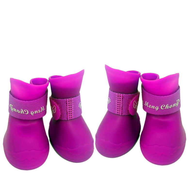 Factory Direct Sales Pet Silicone Rain Boots Anti-Dirty Non-Slip Waterproof Pet Shoes Small Dog Teddy Rain Boots