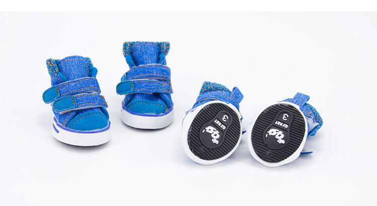 Lanboer blue Boer pet shoes new sports skid resistant canvas shoes small and medium sized dog shoes Lanboer blue Boer pet shoes new sports skid resistant canvas shoes small and medium sized dog shoes