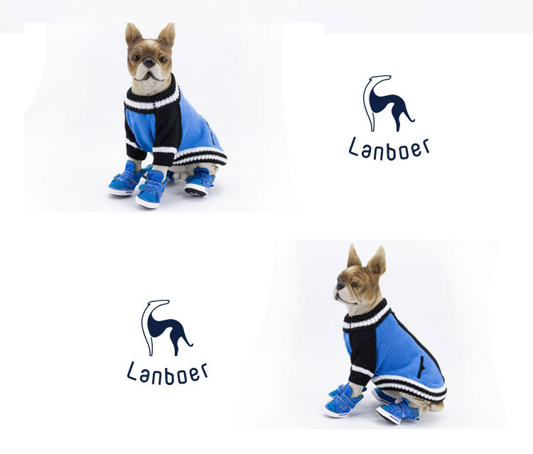 Lanboer blue Boer pet shoes new sports skid resistant canvas shoes small and medium sized dog shoes Lanboer blue Boer pet shoes new sports skid resistant canvas shoes small and medium sized dog shoes