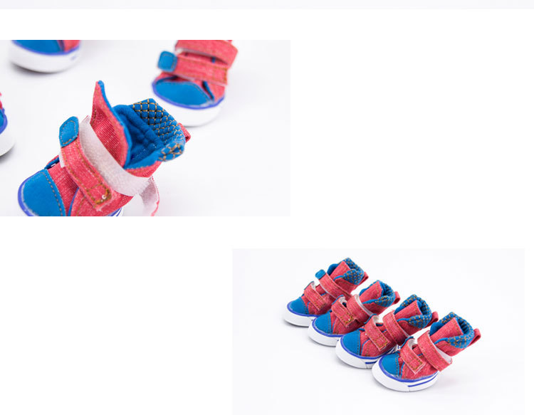 Lanboer blue Boer pet shoes new sports skid resistant canvas shoes small and medium sized dog shoes Lanboer blue Boer pet shoes new sports skid resistant canvas shoes small and medium sized dog shoes