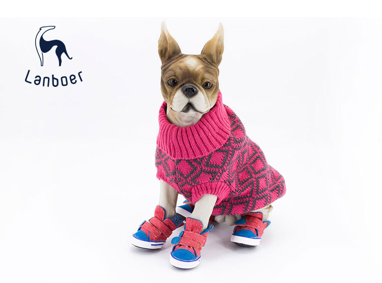Lanboer blue Boer pet shoes new sports skid resistant canvas shoes small and medium sized dog shoes Lanboer blue Boer pet shoes new sports skid resistant canvas shoes small and medium sized dog shoes