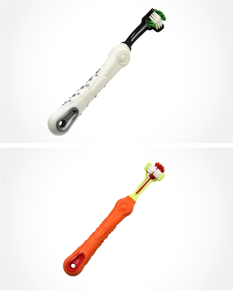 Pet Supplies Pet Toothbrush Dog Three Toothbrush Pet Oral Cleaning Large Dogs Supplies Toothbrush