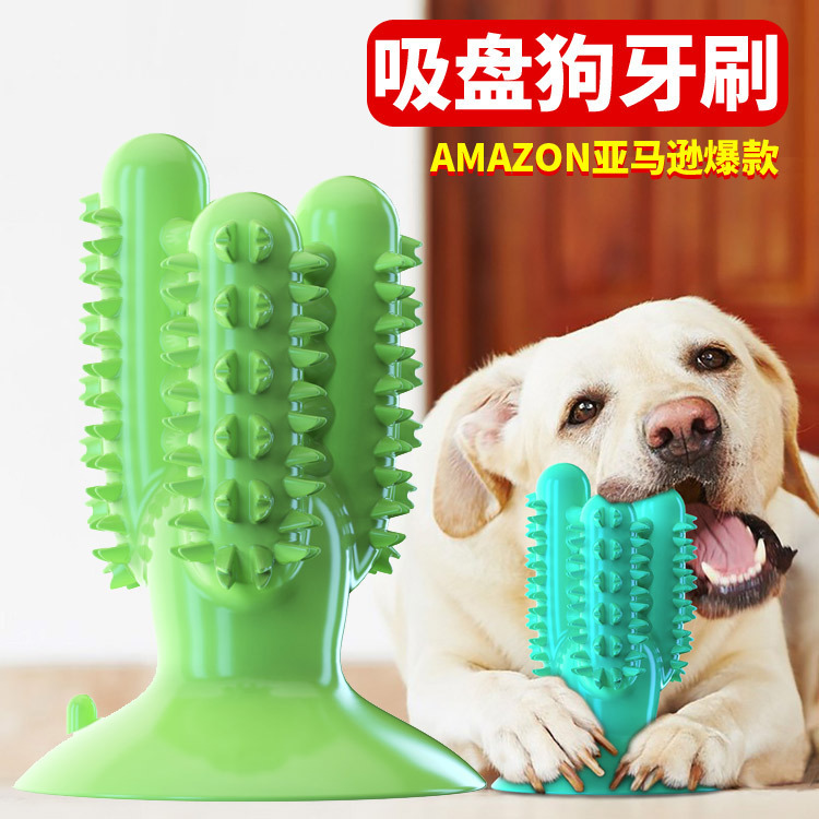 Pet Supplies Amazon New Dog Toothbrush Dog Molar Tooth Cleaning Stick Leakage Food Feeder Bite-Resistant Dog Interactive Toy