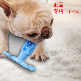 Pet Supplies Amazon New Dog Toothbrush Dog Molar Tooth Cleaning Stick Leakage Food Feeder Bite-Resistant Dog Interactive Toy