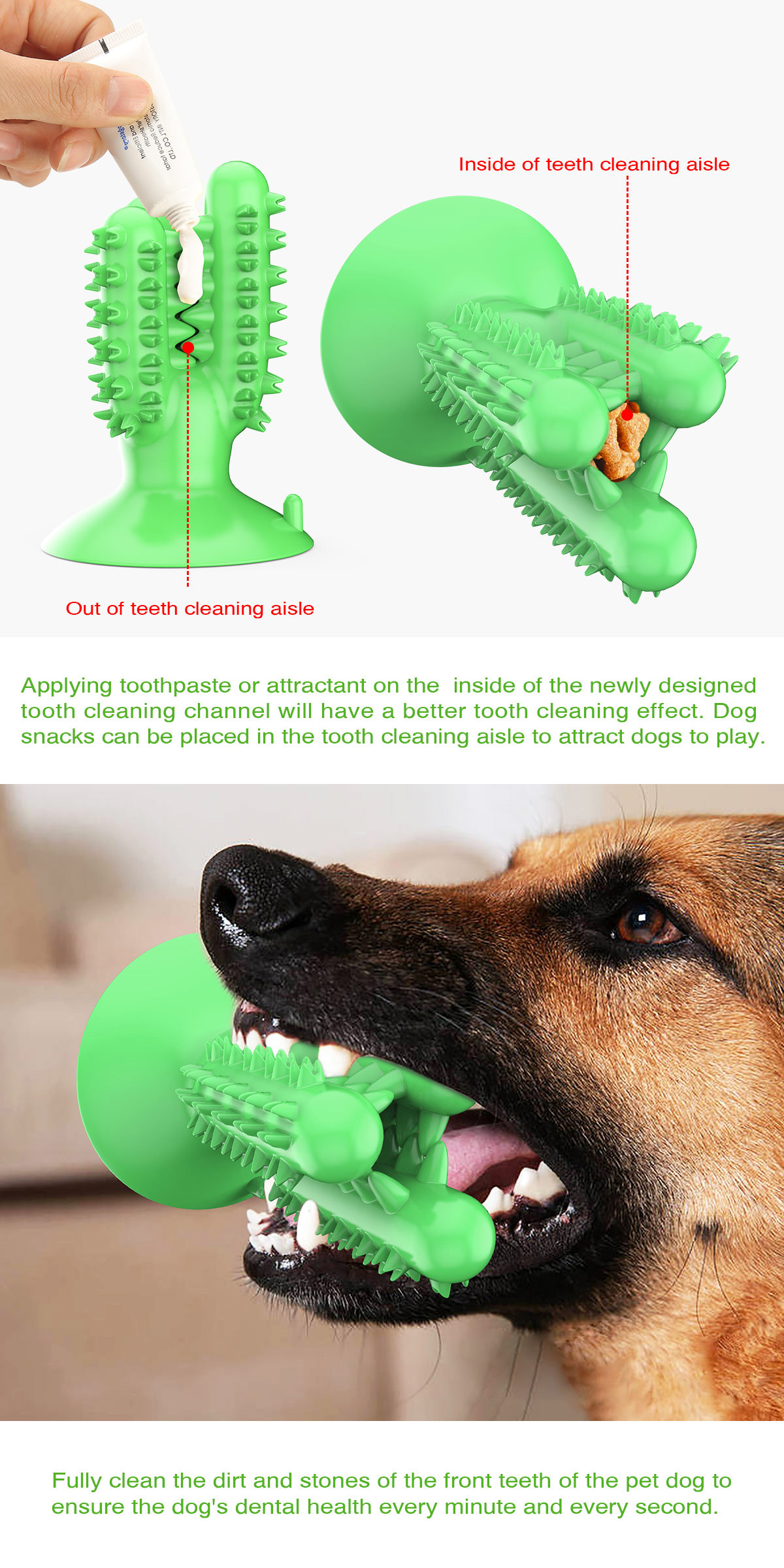 Pet Supplies Amazon New Dog Toothbrush Dog Molar Tooth Cleaning Stick Leakage Food Feeder Bite-Resistant Dog Interactive Toy