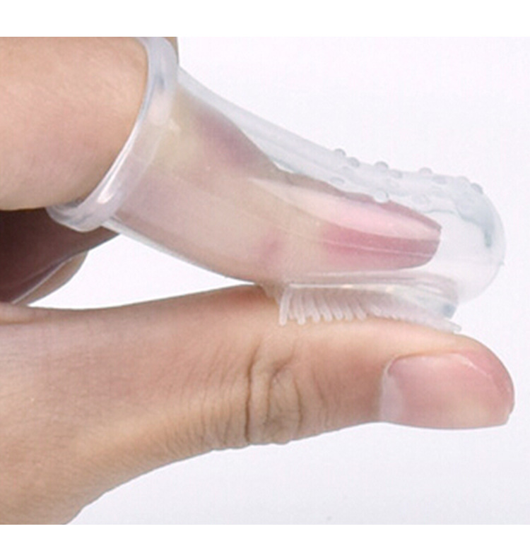 Baby Finger Toothbrush Case Newborn Soft Fur Baby Pet Toothbrush Silicone Tongue Coating Cleaning Brush Finger Suit