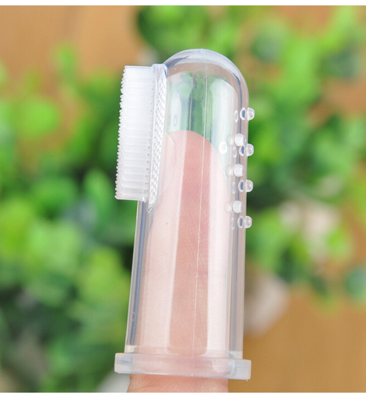 Baby Finger Toothbrush Case Newborn Soft Fur Baby Pet Toothbrush Silicone Tongue Coating Cleaning Brush Finger Suit