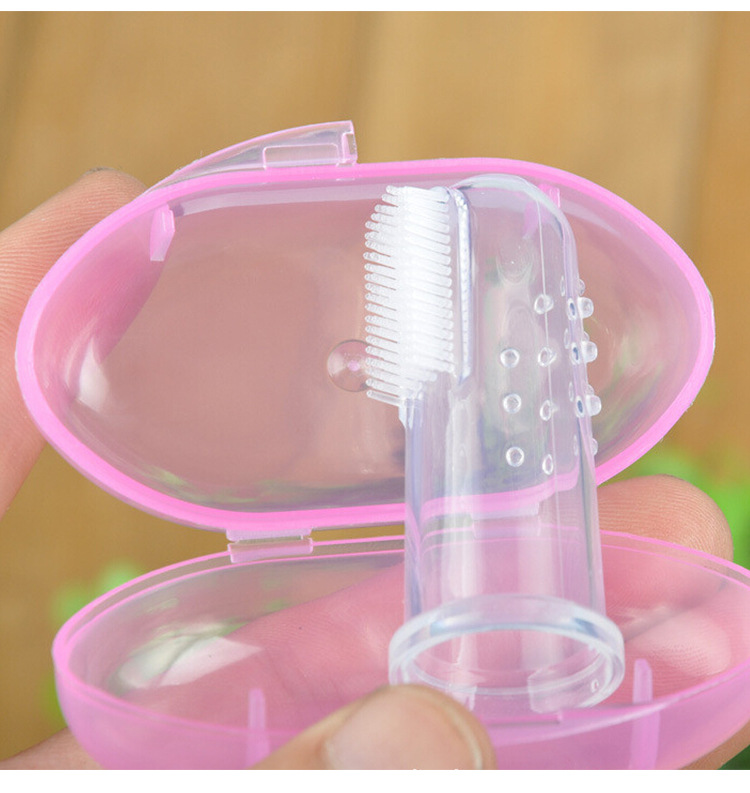 Baby Finger Toothbrush Case Newborn Soft Fur Baby Pet Toothbrush Silicone Tongue Coating Cleaning Brush Finger Suit