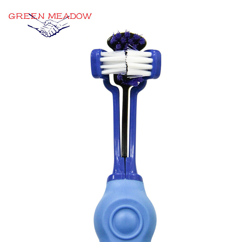 Pet Supplies Pet Toothbrush Three-Head Toothbrush Multi-Angle Cleaning Large Dog Toothbrush Factory Wholesale