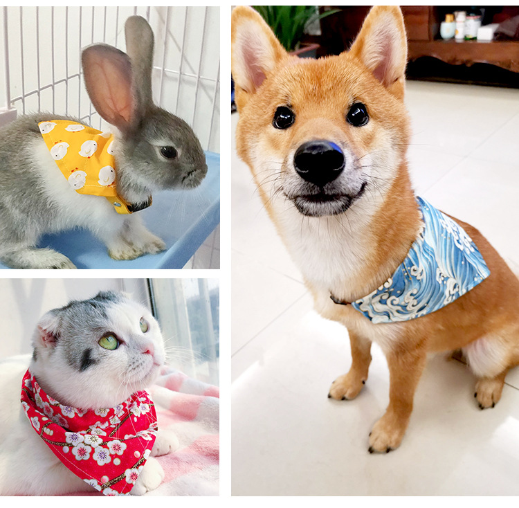 Pet Triangular Scarf Dog Scarf Cat Collar Christmas Small Dog Bib Japanese Style Scarf Cute Sweet