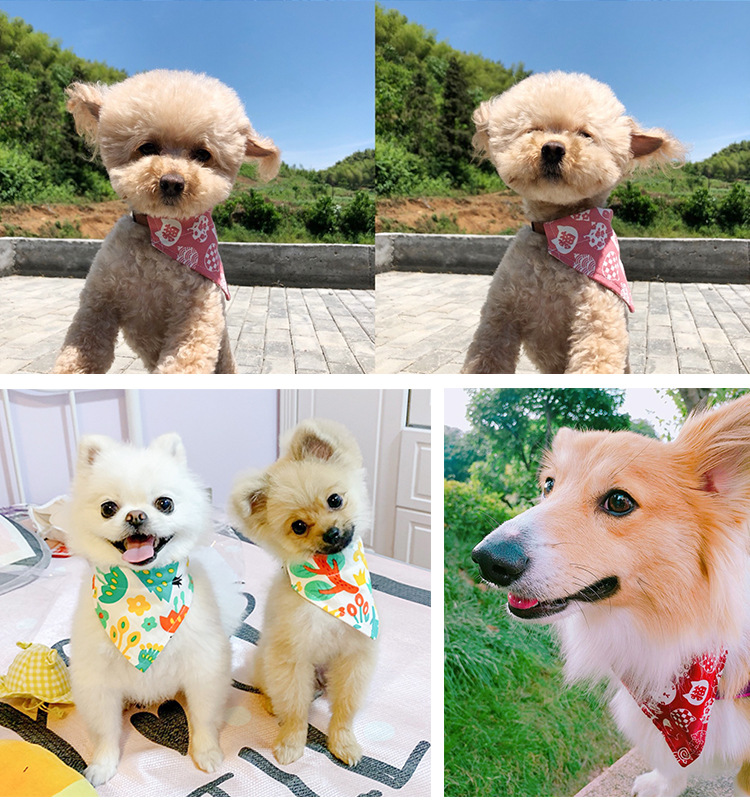Pet Triangular Scarf Dog Scarf Cat Collar Christmas Small Dog Bib Japanese Style Scarf Cute Sweet