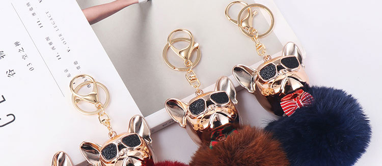 New Exclusive for Cross-Border Creative Sunglasses French Bulldog Car Pendant Cute Dog Keychain Hair Ball Bag Pendant New Exclusive for Cross-Border Creative Sunglasses French Bulldog Car Pendant Cute Dog Keychain Hair Ball Bag Pendant